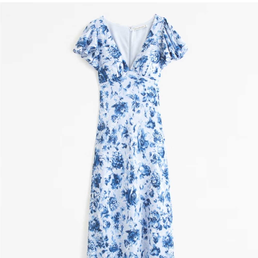Ruffle Sleeve Slip Maxi Dress
